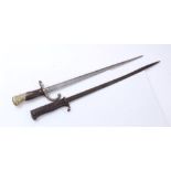 First World War Imperian German S98 Sword Bayonet together with a French 1874 Pattern Gras