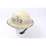 Second World War British Military MKII Steel Helmet with white painted finish and lettering- FG (