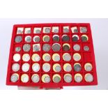 World – mixed coinage contained in small six-drawer cabinet – to include some Ancients, silver and