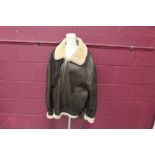 Good Quality Reproduction Second World style American leather and sheepskin flying jacket by Paragon