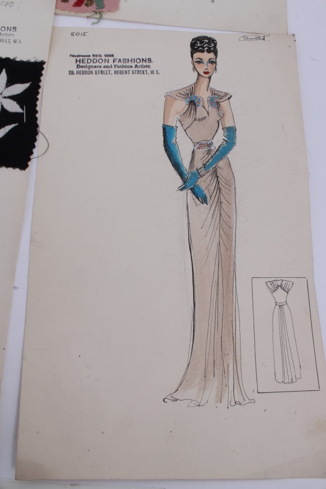 Shanti Dutt for Heddon Fashions, a collection of eight mid 20th century ink and watercolour - Image 9 of 9