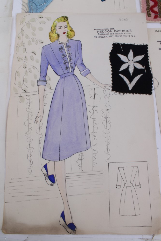 Shanti Dutt for Heddon Fashions, a collection of eight mid 20th century ink and watercolour - Image 8 of 9