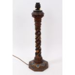 Carved and painted pine table lamp from the Houses of Parliament