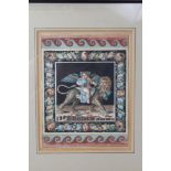 19th century Italian School, gouache prediction of a frieze probably Pompeii together with an