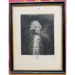 L. F. Abbot 18th century mezzotint by Henry Hudson - portrait of Robert Roddam Esq. Vice Admiral of