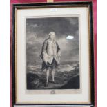 J. Reynolds 18th century mezzotint by J. McArdell - portrait of The Honourable Edward Boscawen,