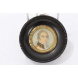 Early 20th century miniature portrait on ivory of Admiral Lord De Saumarez