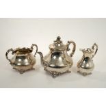 Victorian three piece silver set