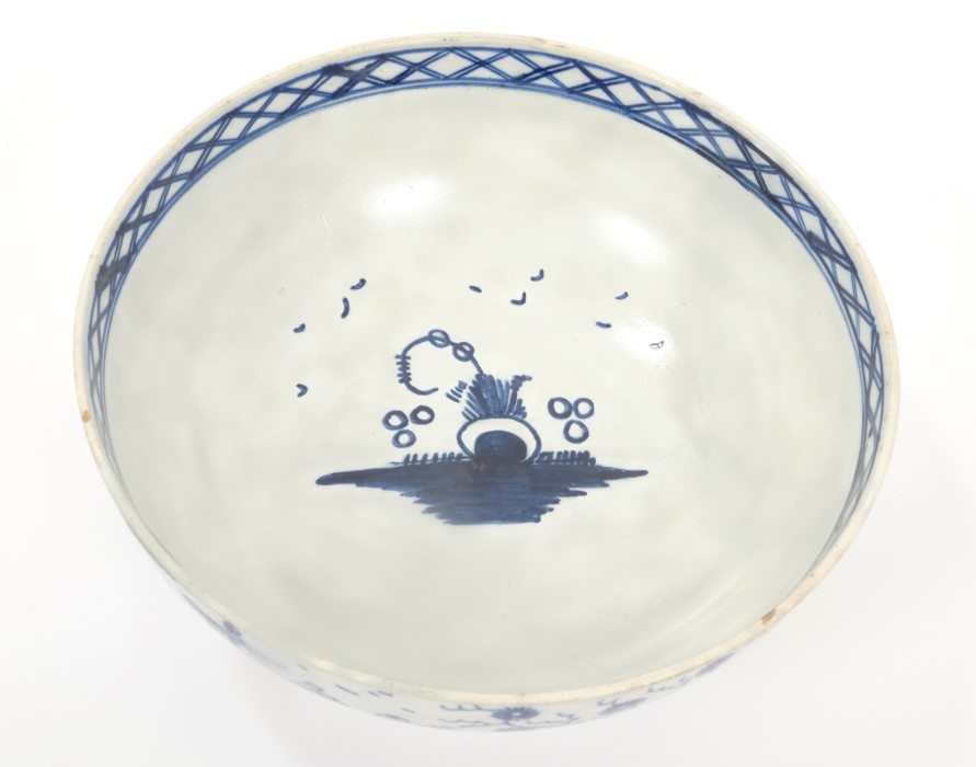 Scarce 18th century blue and white bowl - possibly Bovey Tracey - Indeo pottery - Image 2 of 2