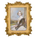 F. Cruickshank (1796-1868) miniature portrait on ivory in good ormolu frame