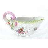 18th century Derby porcelain cabbage leaf sauce boat