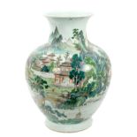 19th century Chinese enamelled baluster vase