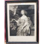 Sir Peter Lely group of four 18th century mezzotints by Thomas Watson - portraits form the Beauties