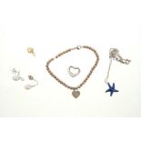 Tiffany pendant on chain, bracelet, Diamond Heart pendant, pendant earrings, 18ct gold heart