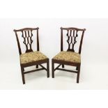 Pair of George III gothic revival mahogany side chairs