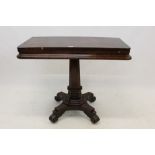 William IV rosewood card table