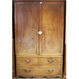 George III mahogany linen press