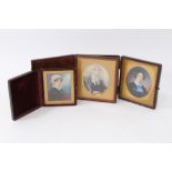 Three 19th century portrait miniatures on ivory