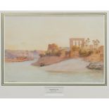 John Varley, Jnr. (1850-1933) watercolour - The Temple of Isis at Philae on the Nile, signed and