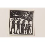 Eric Gill (1882-1940) wood engraving, Adeste Fideles, 1916 (Skelton P72) 5 x 5cm