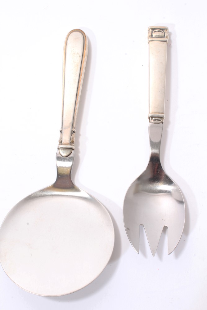 Selection of Scandinavian silver serving spoons - Image 5 of 11