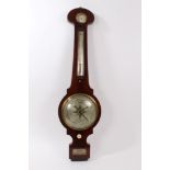 19th century wall-mounted barometer, signed 'R. M. Barrett, Bromley Street Commercial Street East'