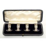 Set of four Edwardian silver menu holders (Chester 1908), Sampson Mordan