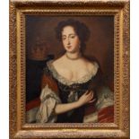 After Willem Wissing (1656-1687) oil on canvas - portrait of Queen Mary of Modena, in gilt frame