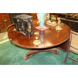 Regency and later rosewood dining table