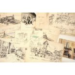 Collection of WWII Prisoner of War sketches, relating to Onchan Internment Camp, Isle of Man