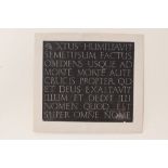 Eric Gill (1882-1940) wood engraving, Latin text, possibly previously unidentified engraving,