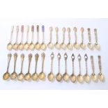 Five sets Danish silver gilt coffee spoons