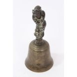 19th century Japanese bronze bell, signed