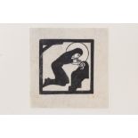 Eric Gill (1882-1940) wood engraving, Madonna and Child, with gallows, 1916, (Skelton P82), 5 x