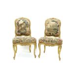 Good pair of 18th century French gilt salon chairs