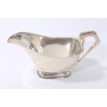 1930s silver sauce boat in the Art Deco-style