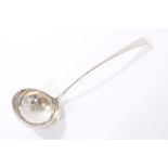 George III silver Old English pattern soup ladle