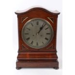 Early 19th century bracket clock with twin fusee timepiece movement striking on a bell