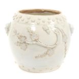 Chinese Qing blanc-de-chine pot