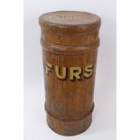 Grained tin ‘Furs’ container