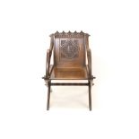 Victorian carved oak Glastonbury chair