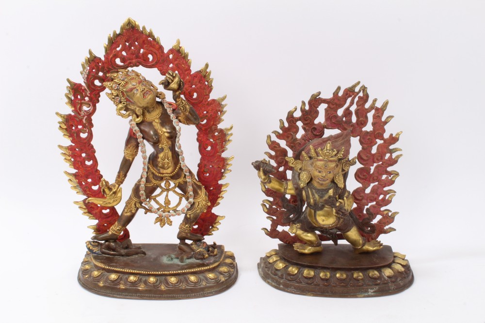 Two Nepalese bronze gods