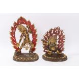 Two Nepalese bronze gods