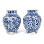 Pair of 19th century Chinese blue and white porcelain dragon vases