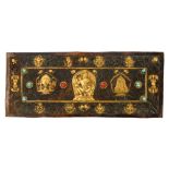 Rare 18th / 19th century Tibetan bronze and parcel gilt erotic panel