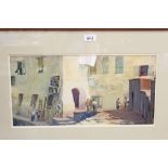 Ernest Savage (b.1906) watercolour and goache - After the catch, Camogli, signed, in glazed frame,