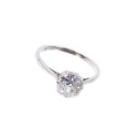 Diamond single stone ring with an old cut diamond estimated to weigh approximately 1.5cts