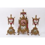 Late 19th / early 20th century three piece clock garniture