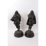 Pair of large spelter figures of John Milton and Shakespeare
