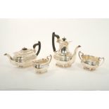 Contemporary four piece silver tea set, approximately 58oz
